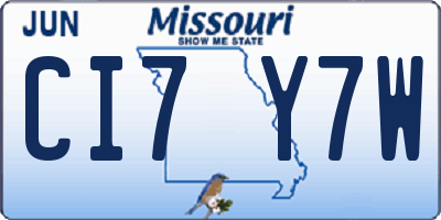 MO license plate CI7Y7W
