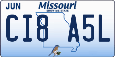 MO license plate CI8A5L