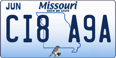 MO license plate CI8A9A
