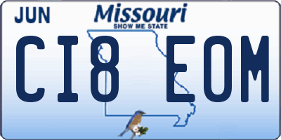 MO license plate CI8E0M