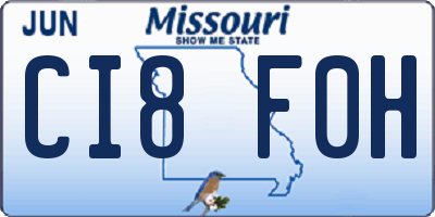 MO license plate CI8F0H