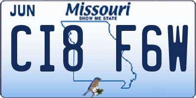 MO license plate CI8F6W