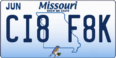 MO license plate CI8F8K