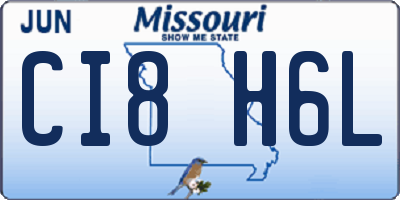 MO license plate CI8H6L