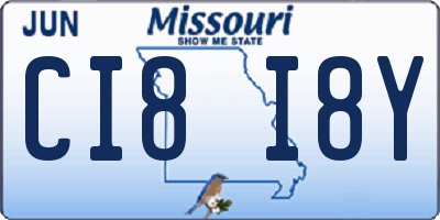 MO license plate CI8I8Y