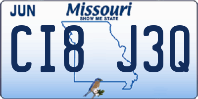 MO license plate CI8J3Q