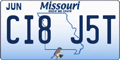 MO license plate CI8J5T