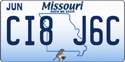 MO license plate CI8J6C