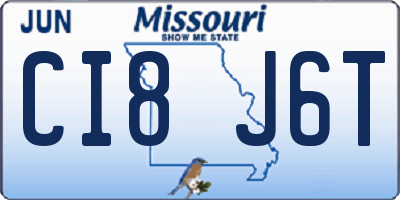 MO license plate CI8J6T