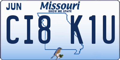 MO license plate CI8K1U