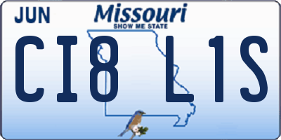 MO license plate CI8L1S
