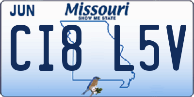 MO license plate CI8L5V