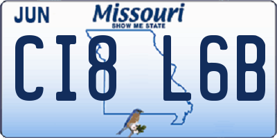 MO license plate CI8L6B
