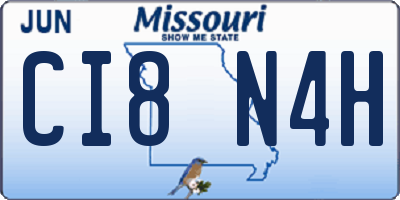 MO license plate CI8N4H