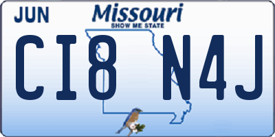 MO license plate CI8N4J