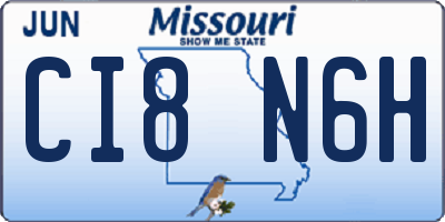 MO license plate CI8N6H