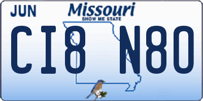 MO license plate CI8N8O