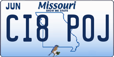 MO license plate CI8P0J