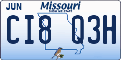 MO license plate CI8Q3H