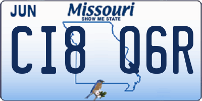 MO license plate CI8Q6R
