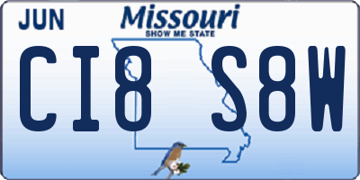 MO license plate CI8S8W