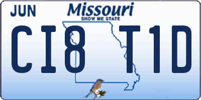 MO license plate CI8T1D