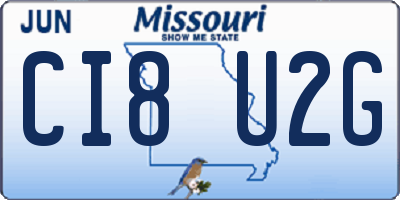MO license plate CI8U2G
