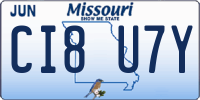 MO license plate CI8U7Y