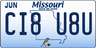 MO license plate CI8U8U