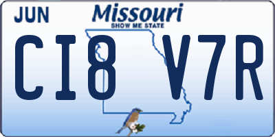 MO license plate CI8V7R