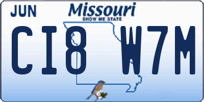 MO license plate CI8W7M