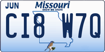 MO license plate CI8W7Q