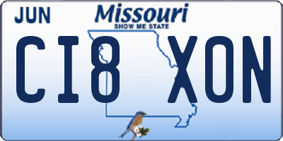 MO license plate CI8X0N
