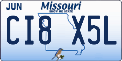 MO license plate CI8X5L