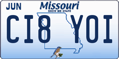 MO license plate CI8Y0I