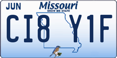 MO license plate CI8Y1F