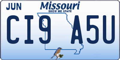 MO license plate CI9A5U