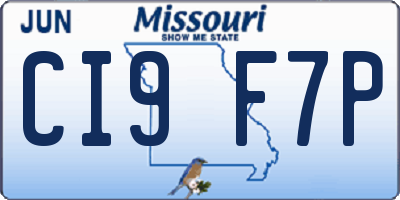 MO license plate CI9F7P