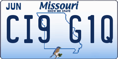 MO license plate CI9G1Q