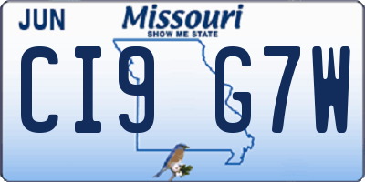 MO license plate CI9G7W