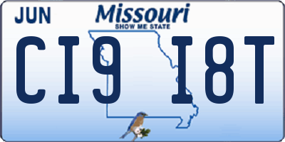MO license plate CI9I8T