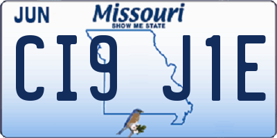 MO license plate CI9J1E