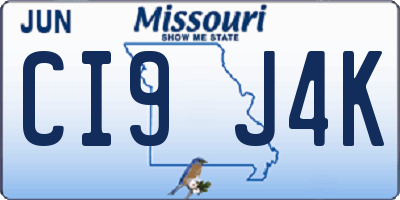 MO license plate CI9J4K