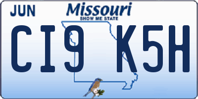 MO license plate CI9K5H