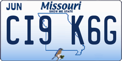 MO license plate CI9K6G