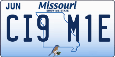 MO license plate CI9M1E