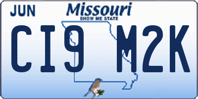 MO license plate CI9M2K