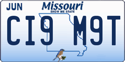 MO license plate CI9M9T