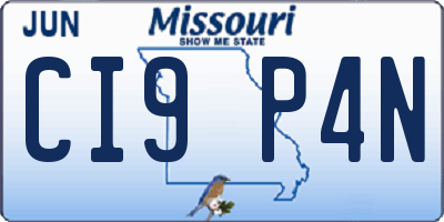 MO license plate CI9P4N