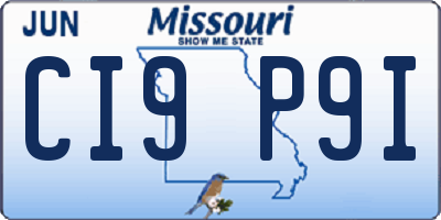 MO license plate CI9P9I